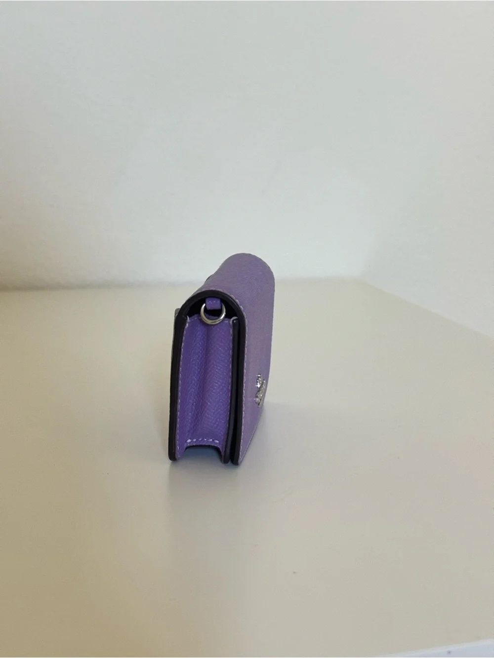 Purple Coach Cardholder with Chain
